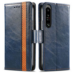 Coque Portefeuille Livre Cuir Etui Clapet S02D pour Sony Xperia 1 IV Bleu