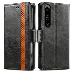 Coque Portefeuille Livre Cuir Etui Clapet S02D pour Sony Xperia 1 IV Noir