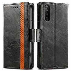 Coque Portefeuille Livre Cuir Etui Clapet S02D pour Sony Xperia 10 III Lite Noir