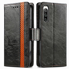 Coque Portefeuille Livre Cuir Etui Clapet S02D pour Sony Xperia 10 V Noir