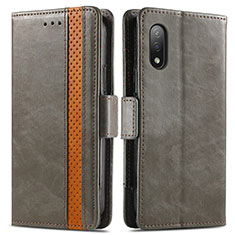 Coque Portefeuille Livre Cuir Etui Clapet S02D pour Sony Xperia Ace II SO-41B Gris