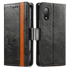 Coque Portefeuille Livre Cuir Etui Clapet S02D pour Sony Xperia Ace II SO-41B Noir