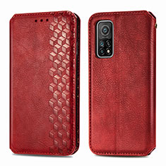 Coque Portefeuille Livre Cuir Etui Clapet S02D pour Xiaomi Mi 10T 5G Rouge