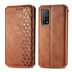 Coque Portefeuille Livre Cuir Etui Clapet S02D pour Xiaomi Mi 10T Pro 5G Marron