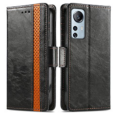 Coque Portefeuille Livre Cuir Etui Clapet S02D pour Xiaomi Mi 12 5G Noir