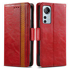 Coque Portefeuille Livre Cuir Etui Clapet S02D pour Xiaomi Mi 12 5G Rouge