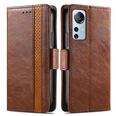 Coque Portefeuille Livre Cuir Etui Clapet S02D pour Xiaomi Mi 12 Lite 5G Marron