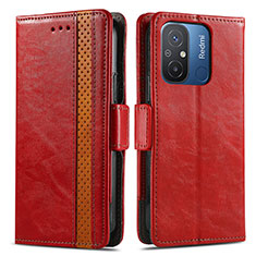 Coque Portefeuille Livre Cuir Etui Clapet S02D pour Xiaomi Poco C55 Rouge