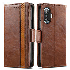 Coque Portefeuille Livre Cuir Etui Clapet S02D pour Xiaomi Poco F3 GT 5G Marron