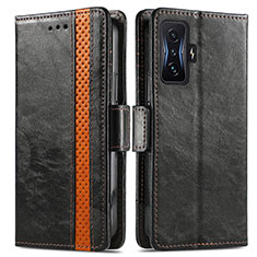 Coque Portefeuille Livre Cuir Etui Clapet S02D pour Xiaomi Poco F4 GT 5G Noir