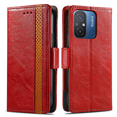 Coque Portefeuille Livre Cuir Etui Clapet S02D pour Xiaomi Redmi 11A 4G Rouge