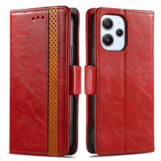 Coque Portefeuille Livre Cuir Etui Clapet S02D pour Xiaomi Redmi 12 4G Rouge