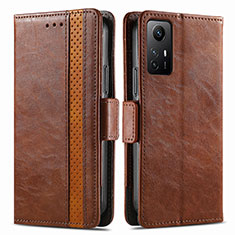 Coque Portefeuille Livre Cuir Etui Clapet S02D pour Xiaomi Redmi Note 12S Marron