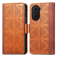 Coque Portefeuille Livre Cuir Etui Clapet S03D pour Huawei Nova 10 Marron