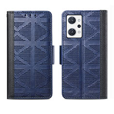 Coque Portefeuille Livre Cuir Etui Clapet S03D pour Oppo Reno7 A Bleu