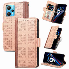 Coque Portefeuille Livre Cuir Etui Clapet S03D pour Realme 9 Pro+ Plus 5G Brun Clair