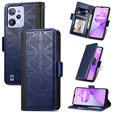 Coque Portefeuille Livre Cuir Etui Clapet S03D pour Realme C31 Bleu