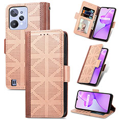 Coque Portefeuille Livre Cuir Etui Clapet S03D pour Realme C31 Brun Clair