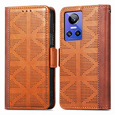 Coque Portefeuille Livre Cuir Etui Clapet S03D pour Realme GT Neo3 5G Marron