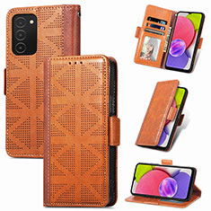 Coque Portefeuille Livre Cuir Etui Clapet S03D pour Samsung Galaxy A03s Marron