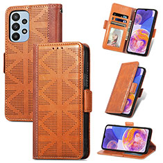 Coque Portefeuille Livre Cuir Etui Clapet S03D pour Samsung Galaxy A23 4G Marron