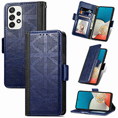 Coque Portefeuille Livre Cuir Etui Clapet S03D pour Samsung Galaxy A53 5G Bleu