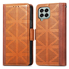 Coque Portefeuille Livre Cuir Etui Clapet S03D pour Samsung Galaxy M33 5G Marron