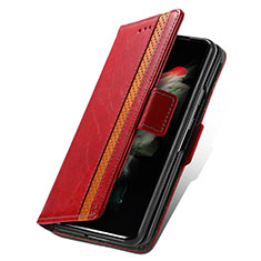 Coque Portefeuille Livre Cuir Etui Clapet S03D pour Samsung Galaxy Z Fold3 5G Rouge