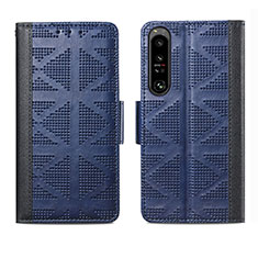 Coque Portefeuille Livre Cuir Etui Clapet S03D pour Sony Xperia 1 IV Bleu