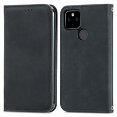 Coque Portefeuille Livre Cuir Etui Clapet S04D pour Google Pixel 5a 5G Noir