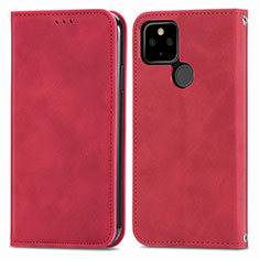 Coque Portefeuille Livre Cuir Etui Clapet S04D pour Google Pixel 5a 5G Rouge