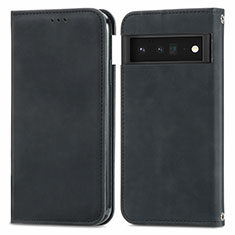 Coque Portefeuille Livre Cuir Etui Clapet S04D pour Google Pixel 6 5G Noir