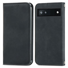 Coque Portefeuille Livre Cuir Etui Clapet S04D pour Google Pixel 6a 5G Noir