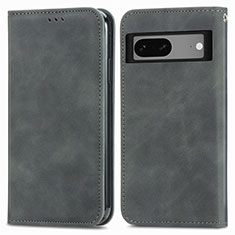 Coque Portefeuille Livre Cuir Etui Clapet S04D pour Google Pixel 7 5G Gris