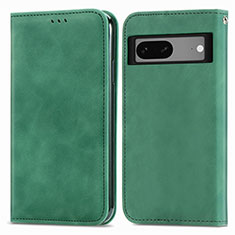 Coque Portefeuille Livre Cuir Etui Clapet S04D pour Google Pixel 7 5G Vert