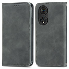 Coque Portefeuille Livre Cuir Etui Clapet S04D pour Huawei Honor 50 5G Gris