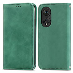 Coque Portefeuille Livre Cuir Etui Clapet S04D pour Huawei Honor 50 5G Vert