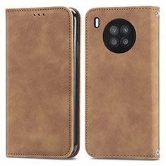 Coque Portefeuille Livre Cuir Etui Clapet S04D pour Huawei Honor 50 Lite Marron