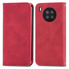 Coque Portefeuille Livre Cuir Etui Clapet S04D pour Huawei Honor 50 Lite Rouge