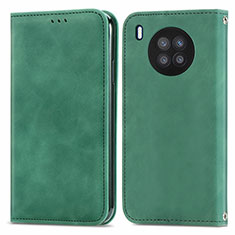 Coque Portefeuille Livre Cuir Etui Clapet S04D pour Huawei Honor 50 Lite Vert