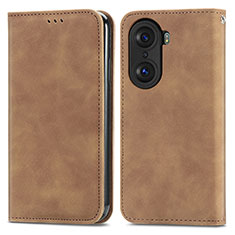 Coque Portefeuille Livre Cuir Etui Clapet S04D pour Huawei Honor 60 Pro 5G Marron