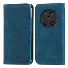 Coque Portefeuille Livre Cuir Etui Clapet S04D pour Huawei Honor Magic3 5G Bleu