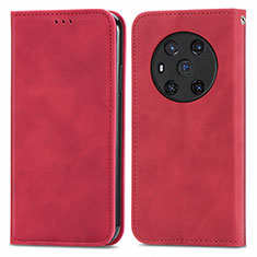 Coque Portefeuille Livre Cuir Etui Clapet S04D pour Huawei Honor Magic3 5G Rouge