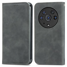 Coque Portefeuille Livre Cuir Etui Clapet S04D pour Huawei Honor Magic3 Pro 5G Gris