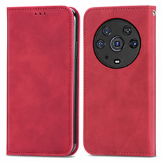 Coque Portefeuille Livre Cuir Etui Clapet S04D pour Huawei Honor Magic3 Pro 5G Rouge