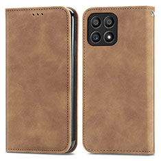 Coque Portefeuille Livre Cuir Etui Clapet S04D pour Huawei Honor X30i Marron