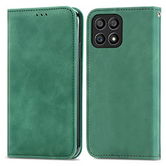 Coque Portefeuille Livre Cuir Etui Clapet S04D pour Huawei Honor X30i Vert