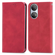 Coque Portefeuille Livre Cuir Etui Clapet S04D pour Huawei Honor X7 Rouge