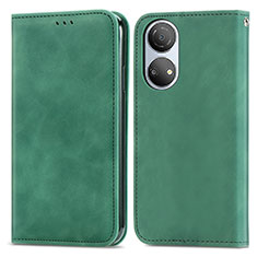 Coque Portefeuille Livre Cuir Etui Clapet S04D pour Huawei Honor X7 Vert