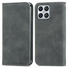 Coque Portefeuille Livre Cuir Etui Clapet S04D pour Huawei Honor X8 4G Gris